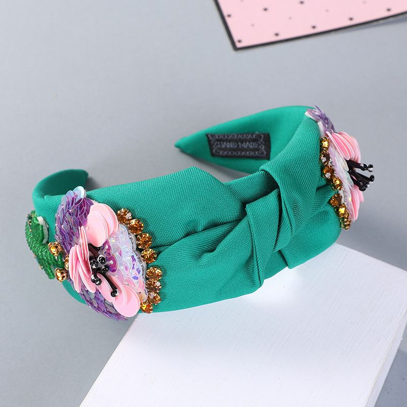 Franséischen Stoff Schleife Broderie Diamant Kappband Villsäitegt Séiss Danzparty Runway Kappschmuck_voghion.com