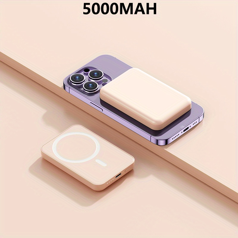 1pc 5000/10000mAh Mobile Power Bank, PD20W Super Fast Charge, Magnetic Suction Wireless Charging Bank, Portable Phone_voghion.com