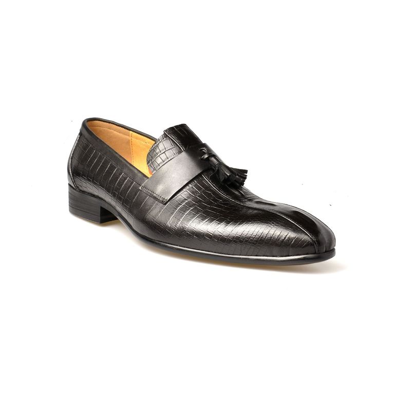 Sapatos de tamanho grande com estampa de crocodilo de qualidade imbatível, traje formal, sapatos de couro para casamento alegres e modernos, roupas masculinas_voghion.com