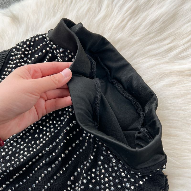 Costum de damă cu temperament de vedetă, la modă, cu mânecă lungă, de nișă, sexy, cu diamant, slim fit, cu fustă versatilă și ciucuri, costum din două piese_voghion.com