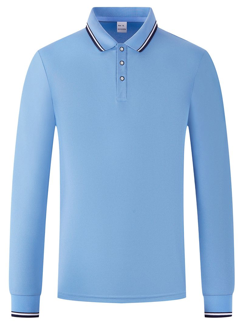 Men's Breathable Jacquard Polo Shirt - Loose Fit Long Sleeve Casual Top For Golf & Everyday Wear_voghion.com