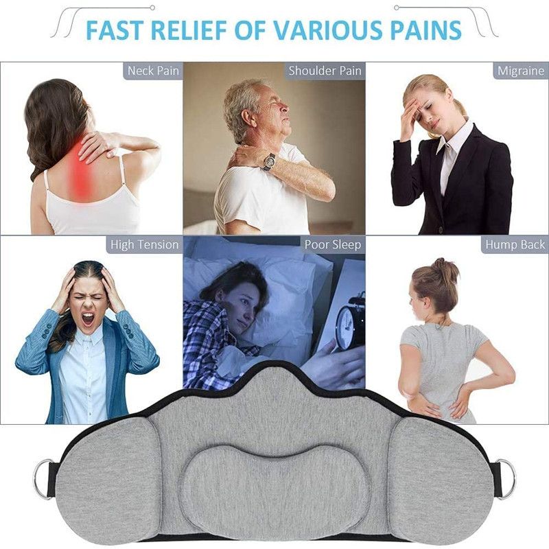 Hammock with Stand for Neck Traction Massager Cervicales To Reduce Neck Pain Relief Relaxation with Free Eye Mask Neck Hammock_voghion.com