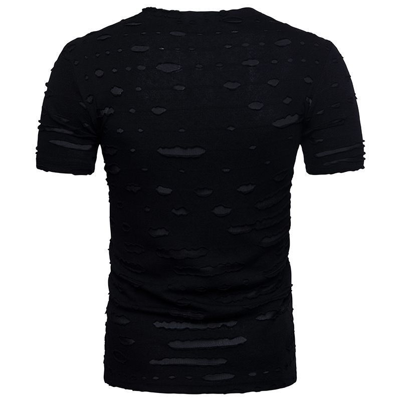 Maglietta estiva da uomo, nuova, alla moda, casual, taglia europea, personalizzata, con scollo a V e maniche corte._voghion.com