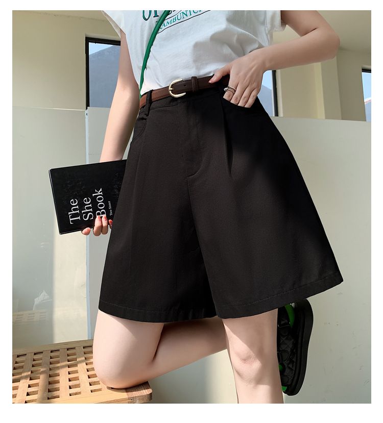 Dameskleding Losse en casual wijde A-lijn shorts Hoge taille Kleine maten werkshorts_voghion.com