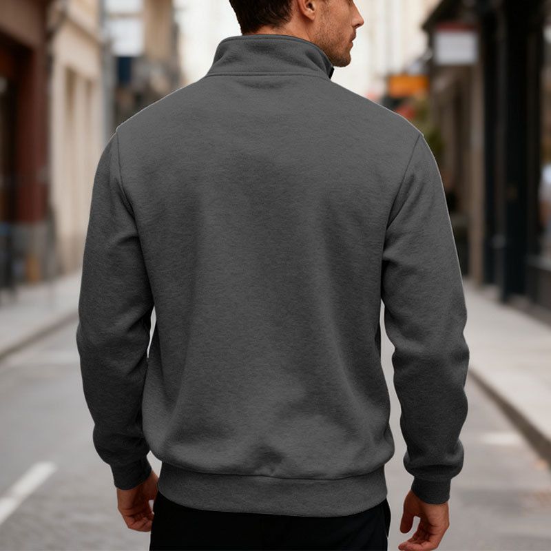 Herren-Fleece-Kapuzenpullover mit Reißverschluss – weicher und warmer Pullover mit Stehkragen, entspannte Passform, schwerer Strick für die Freizeit (mehrere Farben und Größen)_voghion.com
