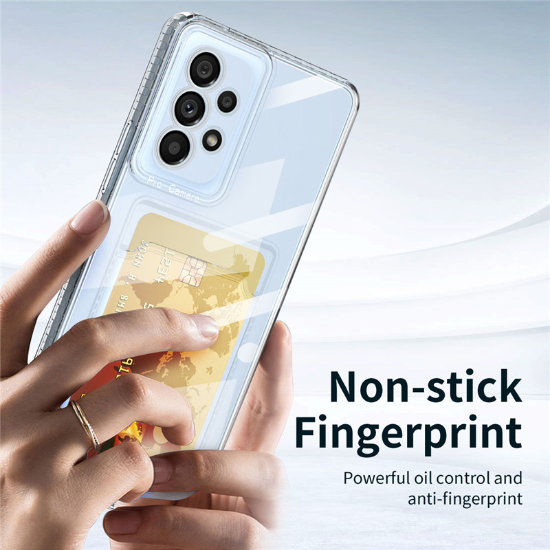 Transparent Card Bag Holder Clear Phone Case For Samsung Galaxy S21 S22 S23 Plus Note8 Note9 Note10 Note20 Ultra Soft TPU Shockproof Back Cover_voghion.com