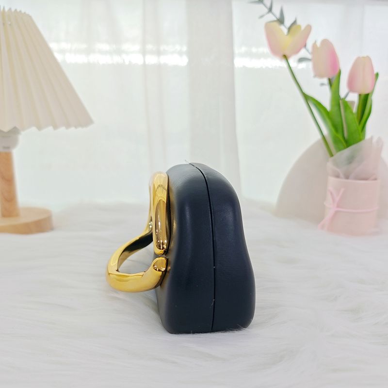 Borsa a tracolla singola con manico in lega metallica, classica e alla moda, da sera, piccola e maneggevole_voghion.com