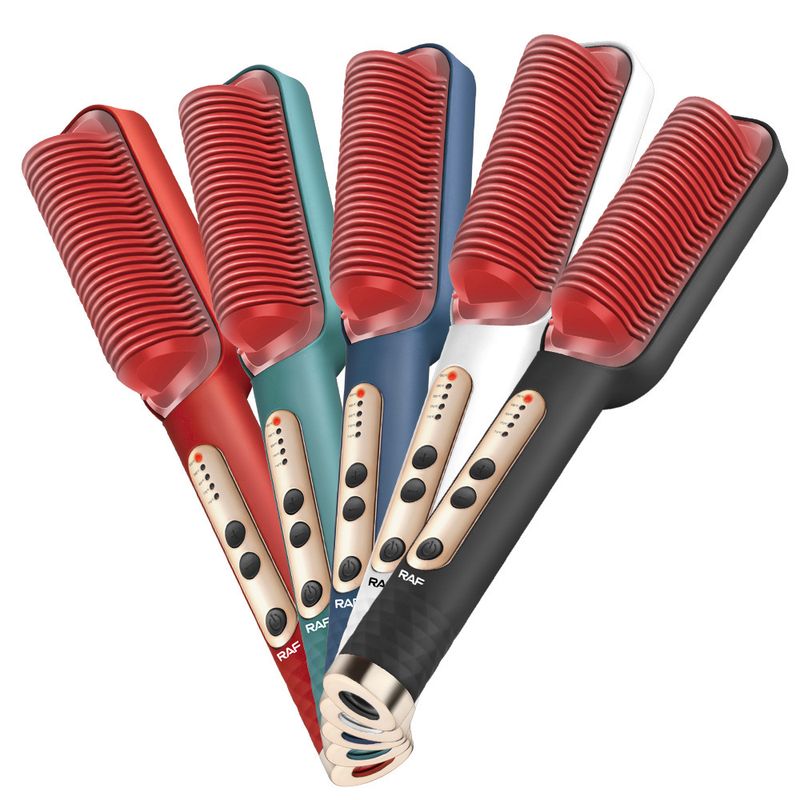 RAF Negative Ion Straightening Brush - No Damage Electric Hair Iron Easy To Use For Home_voghion.com