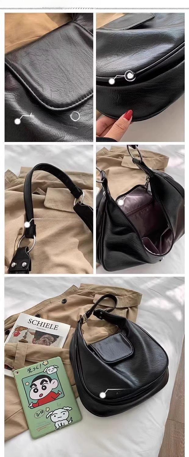 Borse Tote alla Moda 2024 per Donna Borse a Tracolla Grandi Borse da Donna Ascellari Borse Hobo in Pelle PU Tinta Unita con Patta_voghion.com