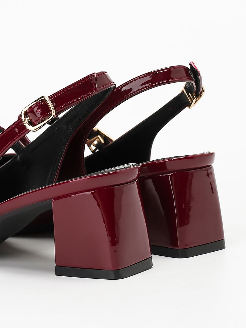 Lijn met puntige hoge hakken chunky heel pumps Mary Jane knot hoofd terug lege sandalen_voghion.com