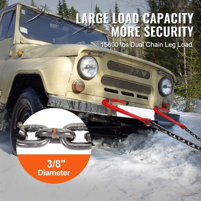 Chain VChain 8 Bridle J Hook Wrecker 3 Lbs Grab 15600 Hook X Tow G80 3'_voghion.com
