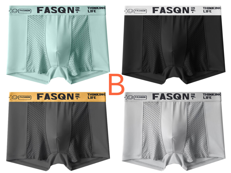 4 Stéck héichqualitativ nahtlos Äisnetz atmungsaktiv Hären Summershorts, Gréisst: M-6XL_voghion.com