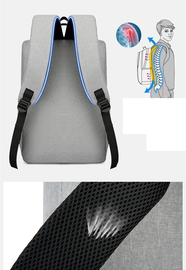 Zaino da uomo Borsa per computer da lavoro Borsa per studenti alla moda con ricarica USB Zaino da scuola_voghion.com