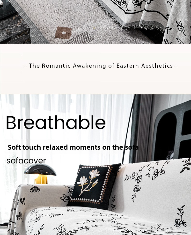 Luxury Vintage Sofa Cover - Cat Scratch Proof & 4-Season Universal (Elegant Jacquard Fabric Full Coverage Non-Slip Design Machine Washable)_voghion.com
