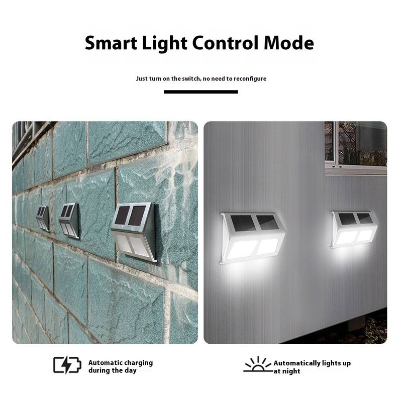 HDH Solar-Stufenleuchten für den Außenbereich, warmweiße LED-Treppenleuchten für Garten, Weg, Zaun, Wand, Terrasse, wasserdichte und energiesparende dekorative Beleuchtung_voghion.com