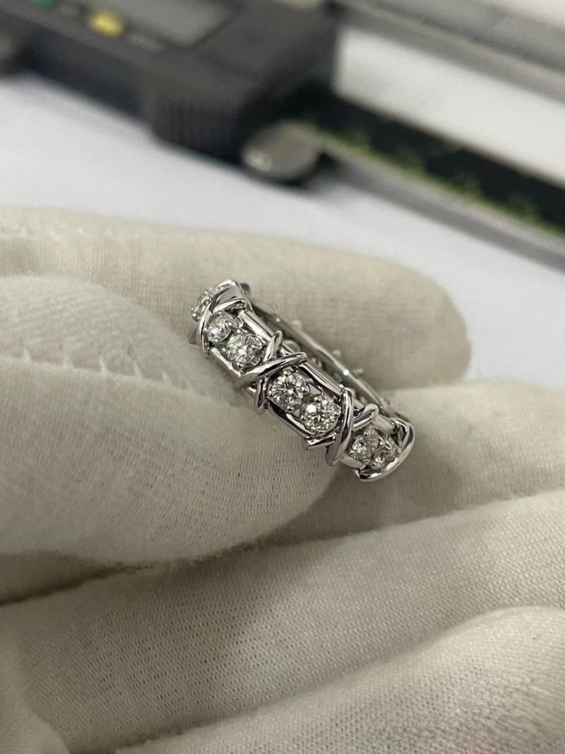 Tijia High Edition Cross Colored Split Thick Gold Plated Diamond Ring Handicraft For Men And Women_voghion.com