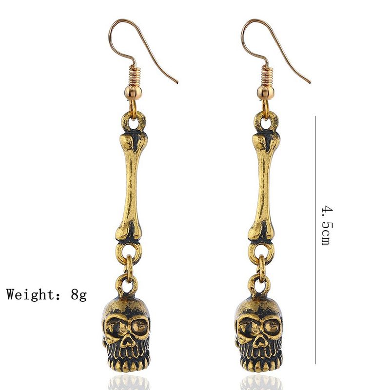 Accessories Hot-Selling Personality Exaggerated Alloy Skull Bone Earrings_voghion.com