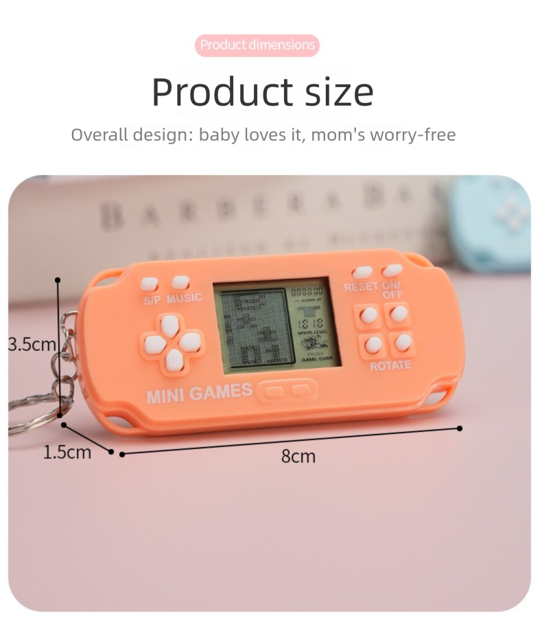 Mini Tetris Handheld Game Console Children's Cute Toy Gift Keychain Pendant_voghion.com