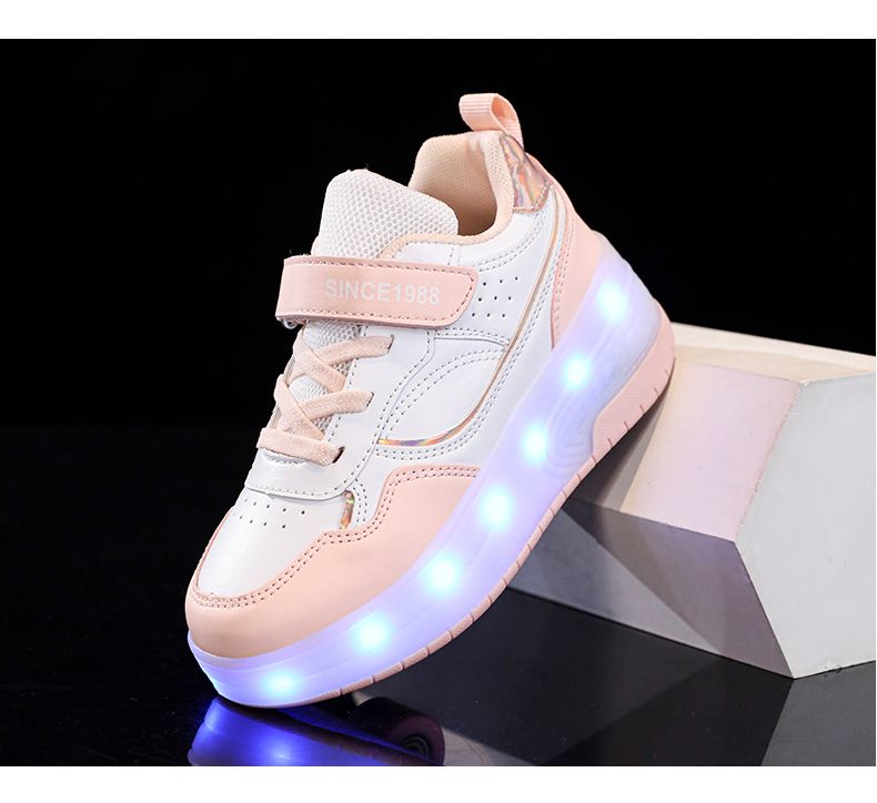 Çocuk Spor Ayakkabıları Mesh Charge Luminous Outdoor Spor Paten Çocuk Paten Erkek Kız Günlük Ayakkabılar_voghion.com