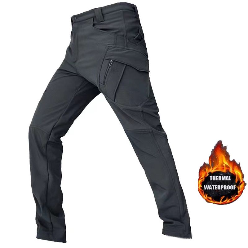 Men's Autumn Winter SoftShell Fleece Waterproof Jackets Male Hood Coats Fishing Hiking Camping Climbing Skiing Pants_voghion.com