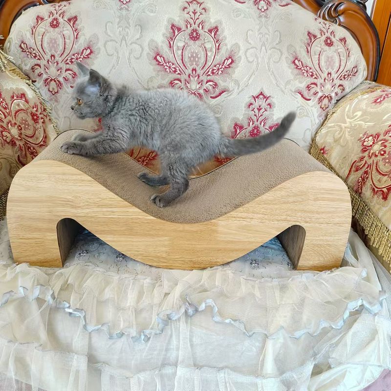 Scratching M-Shaped Wooden Board Extra Large Thickened Corrugated Paper Wear-Resistant Non-Shedding Cat Boredom Relief_voghion.com