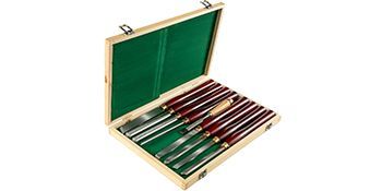 VEVOR Woodworking Lathe Chisel Set 8 Piece Set Lathe Chisel HSS Steel Blades Wood Turning Tools Wooden Case For Storage For Wood Carving Root Carving Furniture Carving Lathes Red_voghion.com