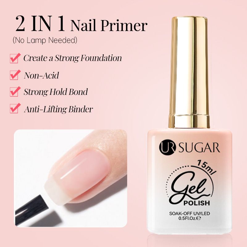 Adhésif et agent anti-soulèvement pour ongles UR SUGAR 2 en 1 | Adhésif naturel à séchage rapide pour une adhérence optimale du gel._voghion.com