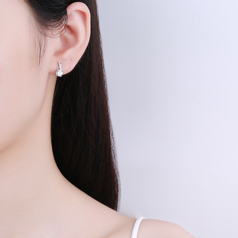Tancise Moissanite Orecchini in argento Orecchini pendenti per donne Regali per feste di matrimonio_voghion.com