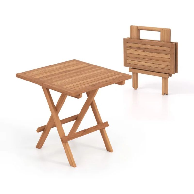 Square Tabletop Table Teak Portable For Slatted Indonesia Picnic With Folding Wood Patio_voghion.com