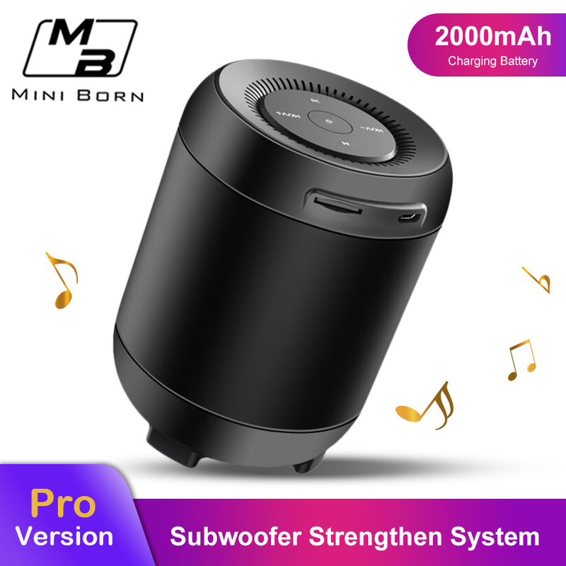 Mini Born Wireless Bluetooth Speaker Portable Mini Speaker Stereo Bass Sound Speakers Hands-free Calling Speaker Bluetooth 5.0 Wireless SpeakersWater_voghion.com
