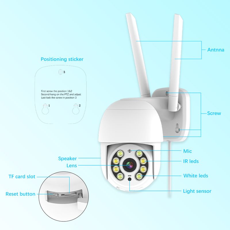Außenüberwachungskamera für mobile Erkennung, Bluetooth-Schnellverbindung, wasserdichtes intelligentes HD-Cloud-Billard_voghion.com