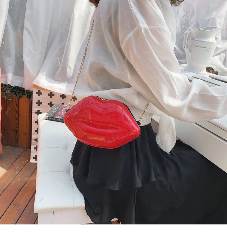 2021 Sommer neue Lippen Mini Make-up kleine Tasche Mode Candy Schulter Umhängetasche Kette Tasche Damentasche_voghion.com
