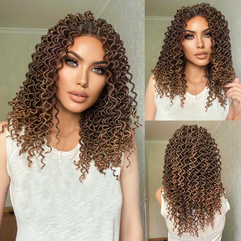 Perucă sintetică împletită din dantelă, lungime medie, 18 inch, 9*6, bucată mare de dantelă împletită manual, potrivită pentru purtare zilnică la petreceri_voghion.com
