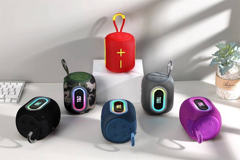 Ny TG664 trådlös bluetooth högtalare bärbar subwoofer utomhus bärbar TWS färgglada vibrerande membran ljus presenter för män och kvinnor_voghion.com