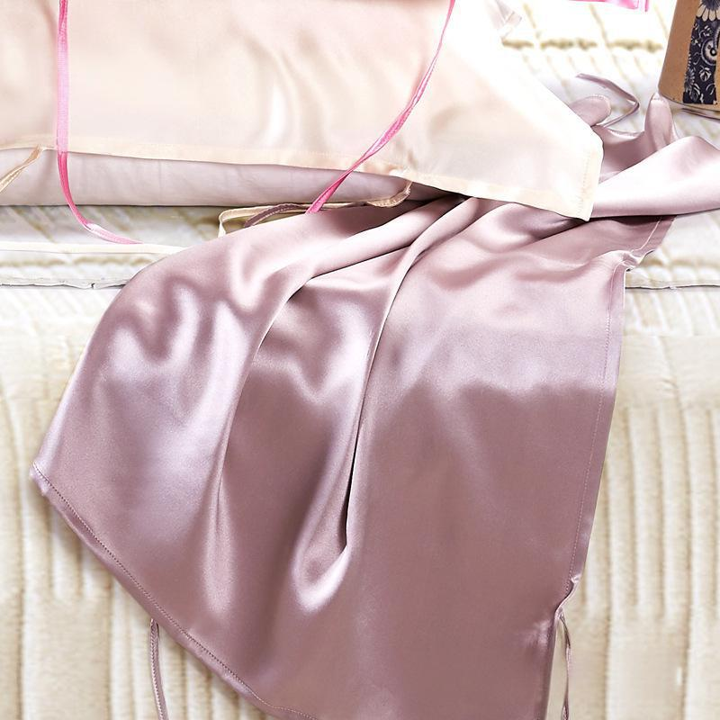Conjunto de fronha e cachecol 100% seda amoreira - Ultra macio e suave, antirrugas e proteção para os cabelos (Acessórios de cama premium elegantes em cores puras)_voghion.com