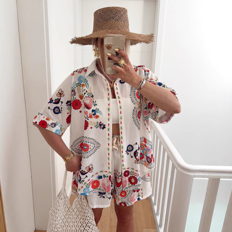 Abbigliamento donna casual, moda, camicia in lino, completo_voghion.com
