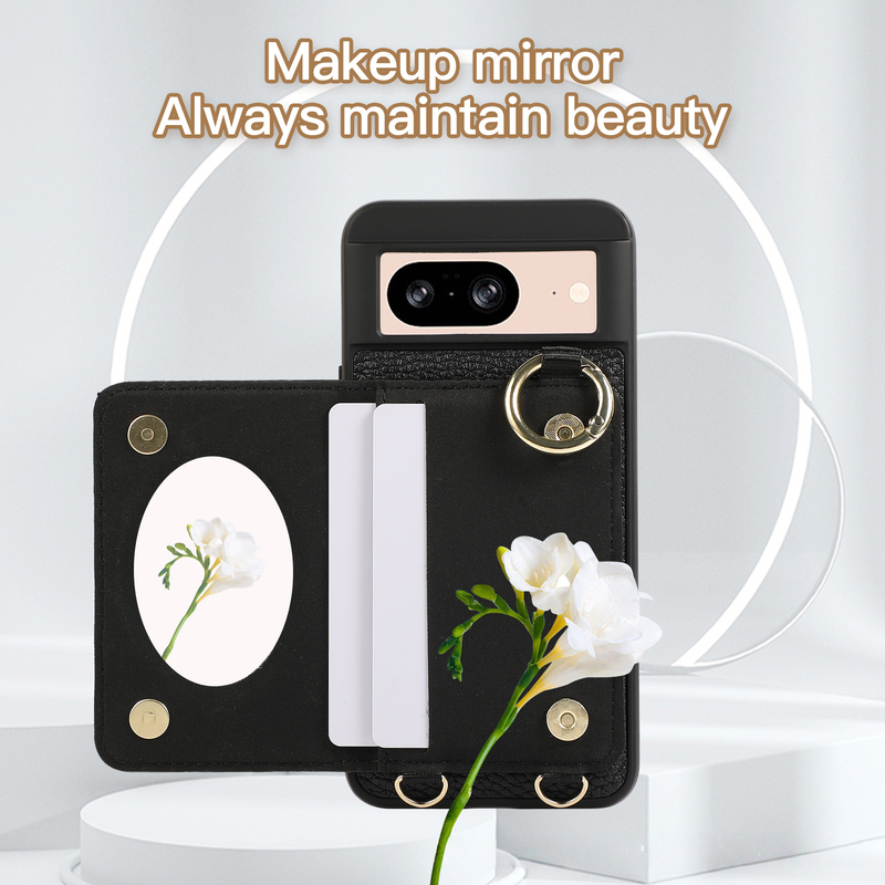 Adatto per Pixel 9a 8a Custodia in pelle per cellulare con slot per schede Custodia protettiva per cellulare con tracolla 10 Pro XL_voghion.com