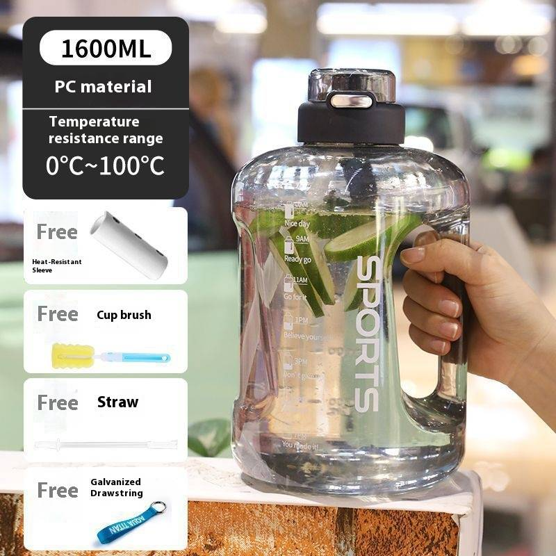 1.6L/2.5L/4L Large Capacity Sports Water Bottle – BPA-Free PC, Leak-Proof, With Carry Handle & Bonus Accessories (Brush, Strap, Straw)_voghion.com