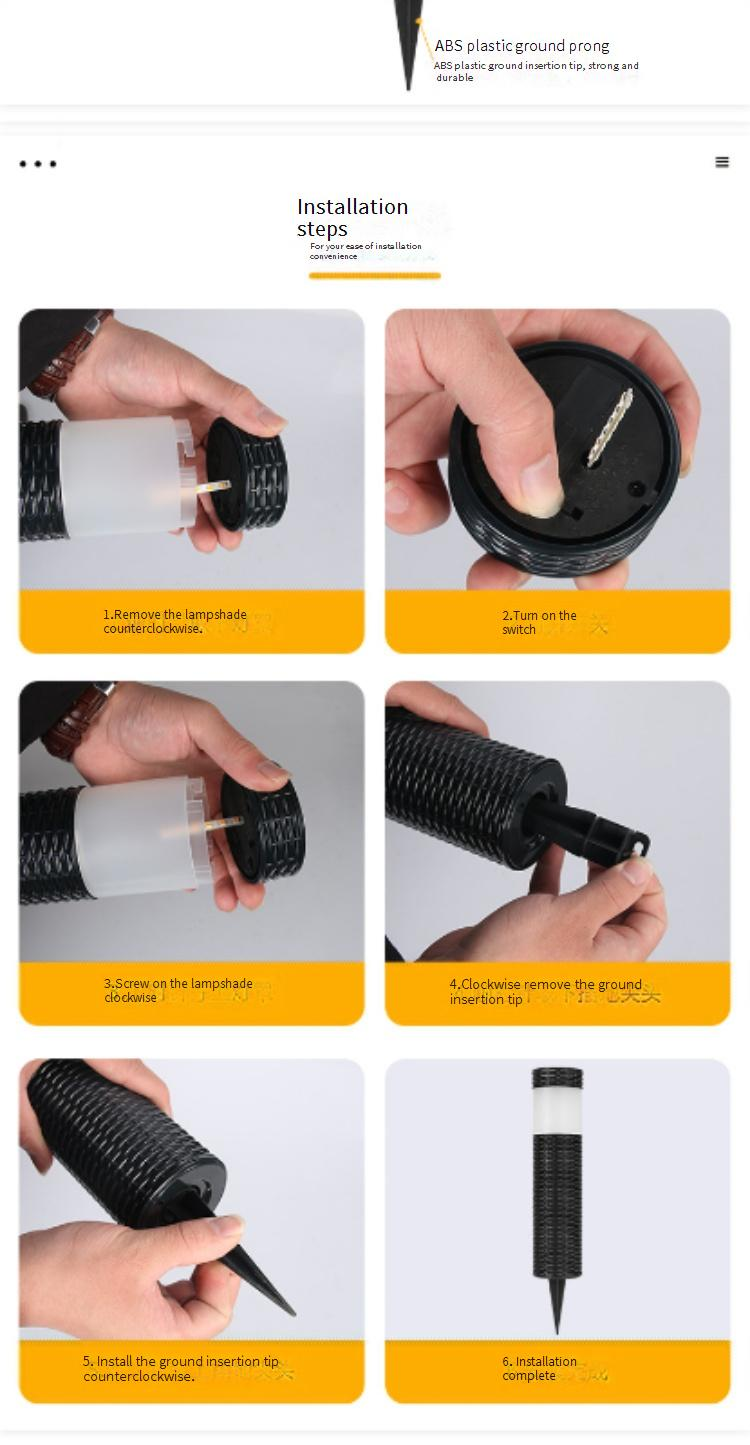 Solarbetriebene Rattan-Zylinder-Gartenleuchten – wasserdichte Außenlandschaftsbeleuchtung für Terrasse, Hof und Weg_voghion.com