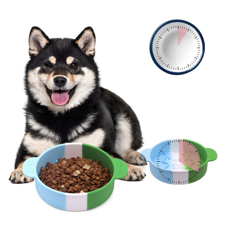 Pet Slow Food Bowl Silicone Dog Basin_voghion.com