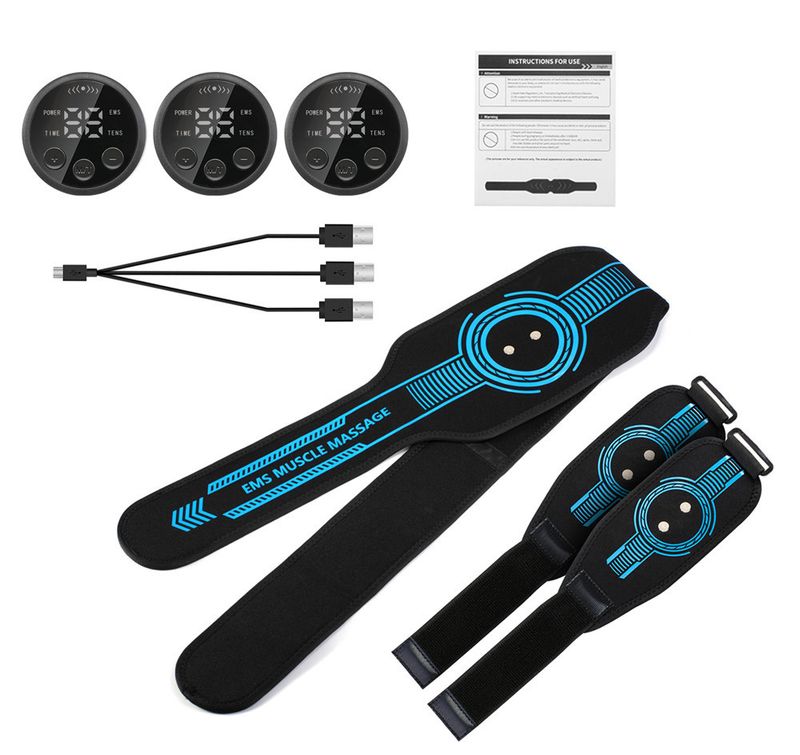 Five Piece EMS Massage Device, Patch, Fat Shedding Intelligent Abdominal Belt Fitness Device Massage Belt And Abs Pad_voghion.com