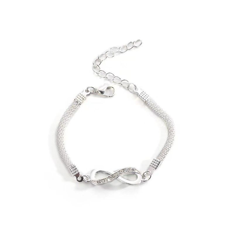 Heißer Verkauf Infinity Diamant-besetzte Figur-8 Kette Kreative Einfache Mode Pendler Legierung Fußkettchen_voghion.com