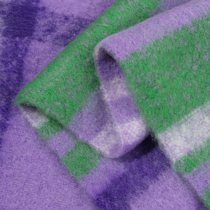 Écharpe à carreaux en mohair pour femme, châle d'hiver chaud et épais à carreaux avec franges, élégant et polyvalent, idéal pour le bureau décontracté._voghion.com