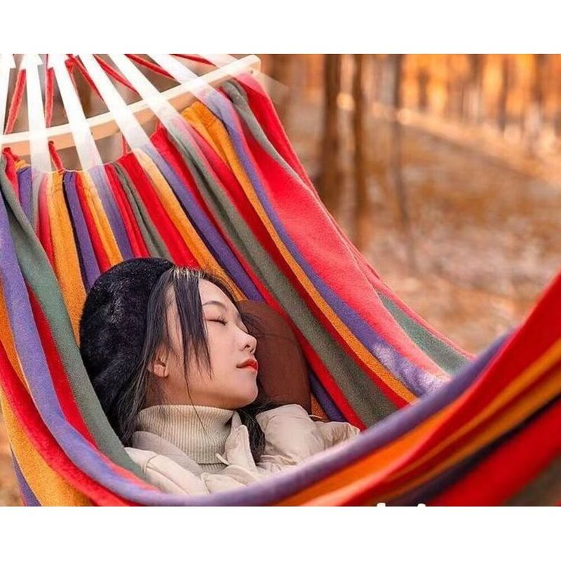 Anti-Tip Portable Camping Home Use Adult Outdoor Nap Children's Net Hammock Tied To Tree_voghion.com