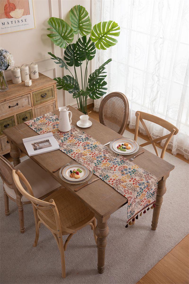 Nuovo copritavolo da caffè in stile americano con nappa in jacquard di poliestere, copriletto e copriletto_voghion.com