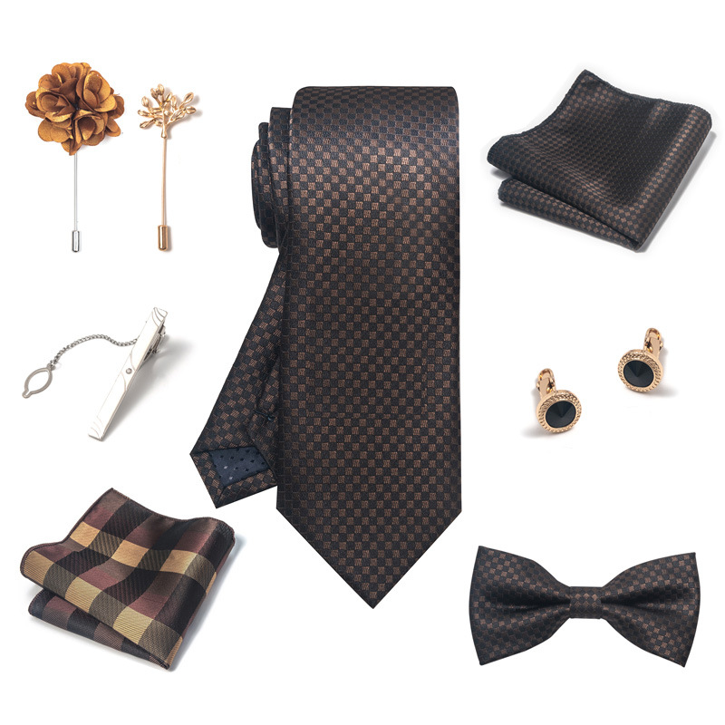 /Men's Ties & Handkerchiefs wedding groom's tie pocket square corsage gift box set men's tie ready stock wholesale_voghion.com