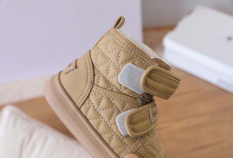 2023 New Winter Baby Leather Double Hook&Loop Toddler Kid Shoe Warm Pluh Non-lip Fahion Little Boy Girl Snow_voghion.com
