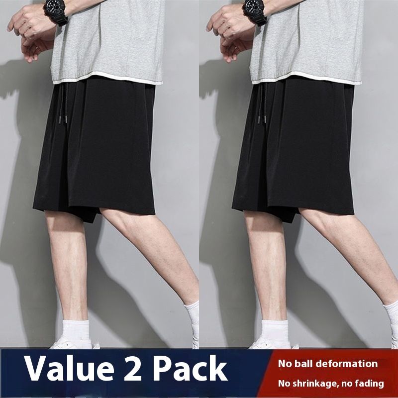 Sommarfärgade basketshorts med lös passform, mångsidiga tunna, snabb torra isbyxor för män_voghion.com