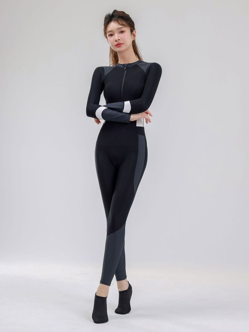 Maillot de bain une pièce pour étudiantes, conservateur, couvrant le ventre, amincissant, protection solaire, séchage rapide, surf,_voghion.com