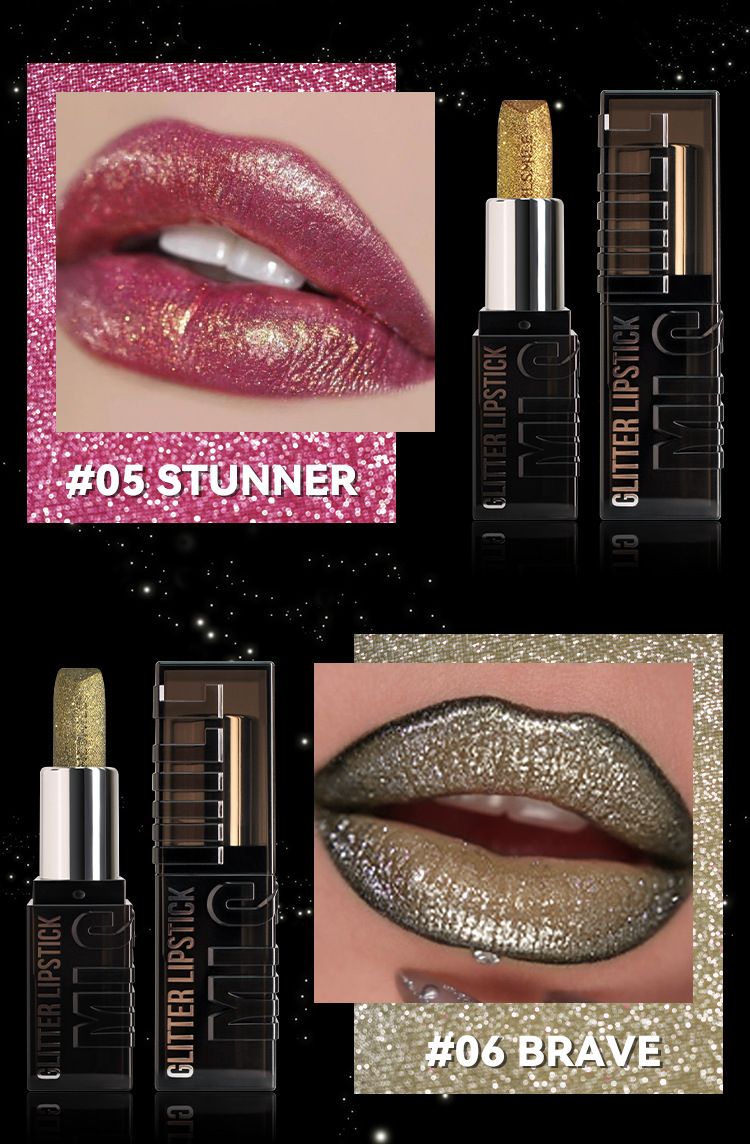 MLSMILE Flash Lipstick Is Easy To Color And Not Easy To Stick To The Cup. European And American Metallic Diamond Lipstick Lipstick_voghion.com